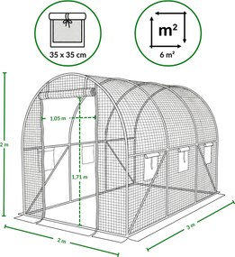 Tunel foliowy do ogrodu KARDO, 2 x 3 m