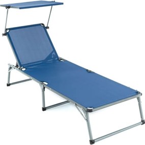 Składane krzesło ogrodowe z baldachimem XXL - niebieskie