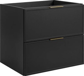 Szafka łazienkowa, ciemny szary / ciemny szary, uchwyt złoty, 120 ( 2 x 60) x 46 x 57 cm