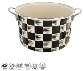 Garnek emaliowany Orion Szachownica Lem, 6,5 l,średnica 26 cm