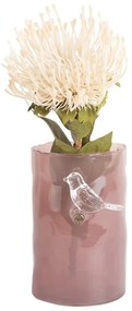 Różowy szklany wazon (wysokość 15 cm) Bird On Branch – PT LIVING