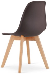 Komplet 4 brązowych krzeseł skandynawskich kawa T7-D53