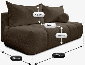 Sofa z Funkcją Spania SARIA Mocca Boucle Nowoczesna