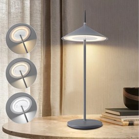 NETTLIFE Lampa stołowa bezprzewodowa, Lampa nocna LED, Bateria 1800mhA, Akumulator, Dotykowy, Ściemnialny, Nowoczesny, IP44, z USB