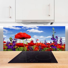 Szkło do Kuchni na Ścianę Wyrafinowany Wzór Kwiatowy