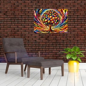 Obraz – Kolorowe drzewo z jabłkami (70x50 cm)