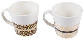 Kamionkowe kubki w biało-złotym kolorze zestaw 2 szt. 300 ml London – Premier Housewares