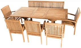 Zestaw teak ogrodowy TWIN 1 + 5 + 1
