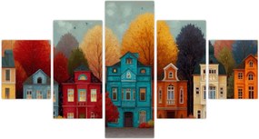 Obraz - Malowane jesienne miasto (125x70 cm)