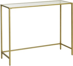 Złota metalowa konsola ze szklanym blatem - Amuno 3X