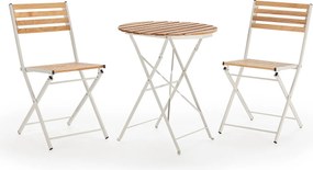 Zestaw mebli ogrodowych Colummn Ensemble Bistro Ambar 3 elementy biały, stół i 2 krzesła
