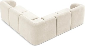 Beżowy narożnik z tkaniny szenilowej Lani – Makamii