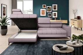 Narożnik BAGGIO Lewostronny z funkcją spania, wolnostojący tkanina LETTO 60 Pudrowy Róż WERSAL