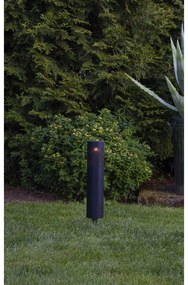 Czarne oświetlenie solarne LED ze stali nierdzewnej Star Trading Blace, wys. 39 cm