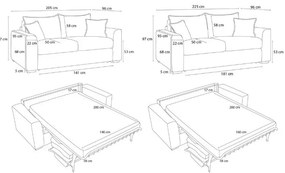 Brązowa sztruksowa rozkładana sofa 225 cm Augustin – Bobochic Paris