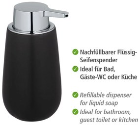 Czarny ceramiczny dozownik do mydła Wenko Badi