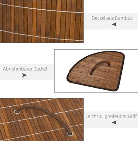 HOMCOM Kosz na pranie z pokrywą Brązowy Praktyczny i estetyczny 38x38x57cm | Aosom PL