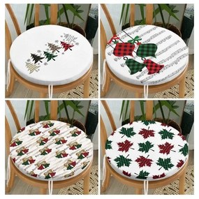 Poduszki na krzesła ze świątecznym motywem zestaw 4 szt. ø 40 cm Tartan – Mila Home