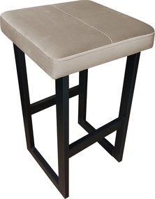 Hoker ALEX krzesło barowe tkanina Welur podstawa metalowa : Kolor Stelaża - Czarny , Kolor tkaniny - VELVET - MG09, Wysokość - 60 cm
