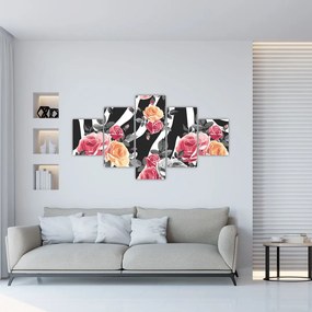 Obraz kwitnących róż (125x70 cm)