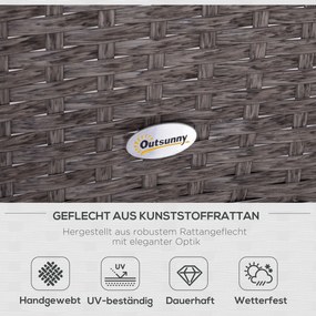 Outsunny 5-częściowy Technorattan komplet stolik z krzesłami komplet wypoczynkowy zestaw ogrodowy meble ogrodowe wypoczynek
