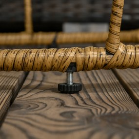 Outsunny Zestaw 2 Stolików Ogrodowych Boho Składane Odporność na Warunki Atmosferyczne Naturalny Ciemnoszary | Aosom PL