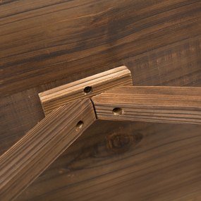 Outsunny Stół Ogrodowy Drewniany Okrągły Odporny na Warunki Atmosferyczne Naturalny 115x60x65cm | Aosom PL