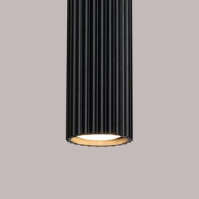 Lampa wisząca KARBON 1 czarna ryflowana SOLLUX  LIGHTING