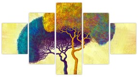 Obraz - Drzewa na wzgórzu (125x70 cm)