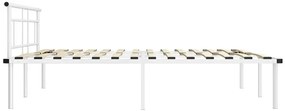 Białe metalowe łóżko małżeńskie 200x200 cm - Nikel