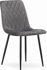 Krzesło Valora TURIN Ciemnoszary Aksamit Ergonomiczny do Salonu