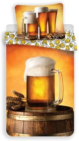 Bawełniana pościel jednoosobowa w bursztynowym kolorze 140x200 cm Beer – Jerry Fabrics
