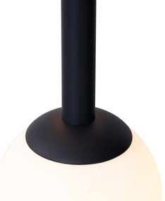 Designerska lampa wisząca czarna z matowym szkłem 5-punktowa - VerticalDesignerski Oswietlenie wewnetrzne