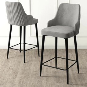 Zestaw krzeseł barowych Enox Grey and Black, 2 szt., 2 szt.