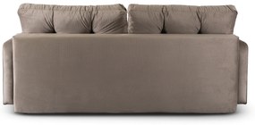 Sofa z Funkcją Spania SEUL Rozkładana Dwuosobowa Welurowa Beżowa Nowoczesna do Salonu