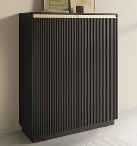 Wysoka komoda ryflowana Royal KW104, kolor czarny