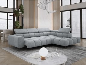 Narożnik PLAZA L Prawostronny z elektryczną regulacją siedziska w tkaninie CLOUD 81 WERSAL