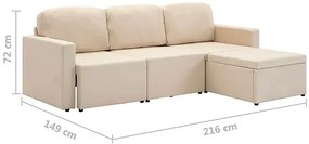 Rozkładana sofa modułowa ciemnokremowa - Odi 4Q