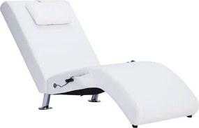 Elegancka biała leżanka masująca z ekoskóry H0-B51