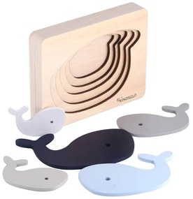 Drewniane puzzle Whale – Kindsgut