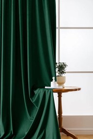 Ciemnozielona zasłona zaciemniająca VELVET 140x270 cm Zawieszanie: Taśma z wiązaniami