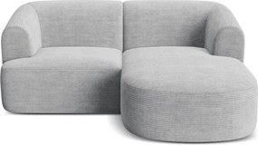 Jasnoszary sztruksowy narożnik (prawostronny/z szezlongiem) Campi – Cosmopolitan Design