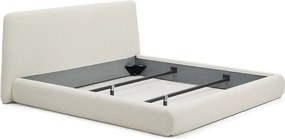 Beżowe tapicerowane łóżko dwuosobowe bez stelaża 180x200 cm Martina – Kave Home