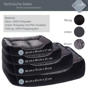 Petstuff Legowisko dla psa, rozmiar L, 80 x 70 x 20 cm, czar