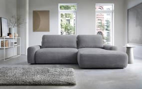 Masseno Narożnik OSSO z funkcją spania i pojemnikiem na pościel Narozniki L, Rozkładana sofa - Szary, AMBIENCE 19