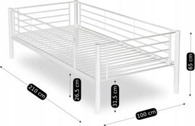 Łóżko Piętrowe Dla Dzieci 90x200 cm RODEZ Metalowe Białe