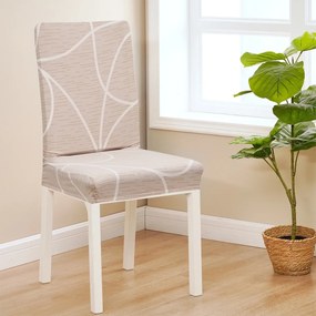 4Home Pokrowiec elastyczny na krzesło Abstract beżowy, 45-50 cm, zestaw 2 szt.