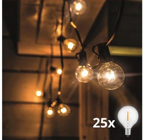 Solight WO794 - LED girlanda zewnętrzna 25xE12 20m IP44 ciepła biel