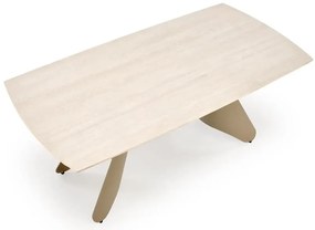 Stół rozkładany SALIX 180(260)x90 trawertyn/kaszmirowy HALMAR