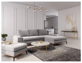 Jasnoszary rozkładany narożnik Windsor &amp; Co Sofas Planet, prawostronny